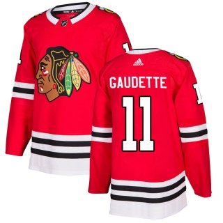 Men's Adam Gaudette Chicago Blackhawks Adidas Home Jersey - Authentic Red