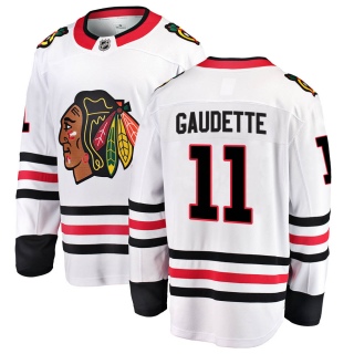Men's Adam Gaudette Chicago Blackhawks Fanatics Branded Away Jersey - Breakaway White