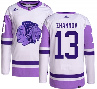 Men's Alex Zhamnov Chicago Blackhawks Adidas Hockey Fights Cancer Jersey - Authentic