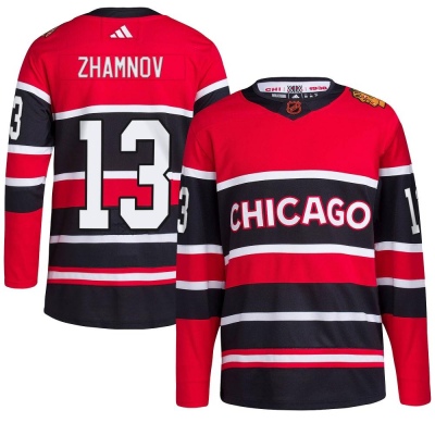 Men's Alex Zhamnov Chicago Blackhawks Adidas Red Reverse Retro 2.0 Jersey - Authentic Black