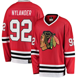Men's Alexander Nylander Chicago Blackhawks Fanatics Branded Breakaway Red Heritage Jersey - Premier Black