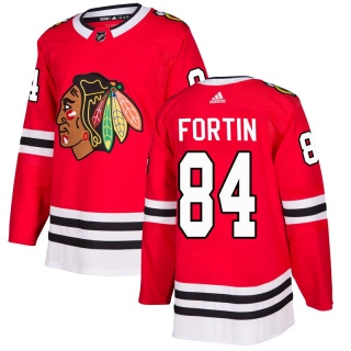 Men's Alexandre Fortin Chicago Blackhawks Adidas Home Jersey - Authentic Red