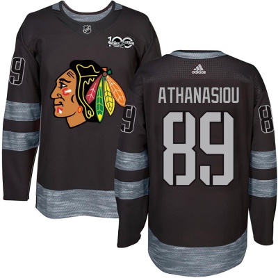 Men's Andreas Athanasiou Chicago Blackhawks 1917- 100th Anniversary Jersey - Authentic Black
