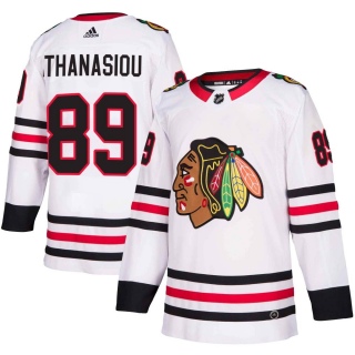 Men's Andreas Athanasiou Chicago Blackhawks Adidas Away Jersey - Authentic White