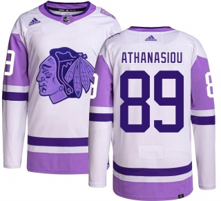 Men's Andreas Athanasiou Chicago Blackhawks Adidas Hockey Fights Cancer Jersey - Authentic Black