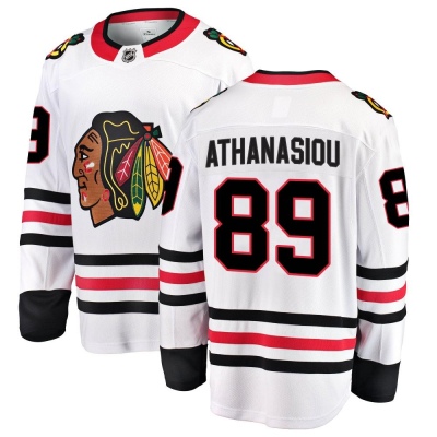 Men's Andreas Athanasiou Chicago Blackhawks Fanatics Branded Away Jersey - Breakaway White