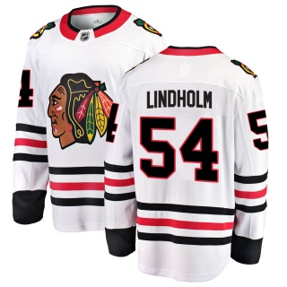 Men's Anton Lindholm Chicago Blackhawks Fanatics Branded Away Jersey - Breakaway White