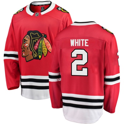 Men's Bill White Chicago Blackhawks Fanatics Branded Red Home Jersey - Breakaway White