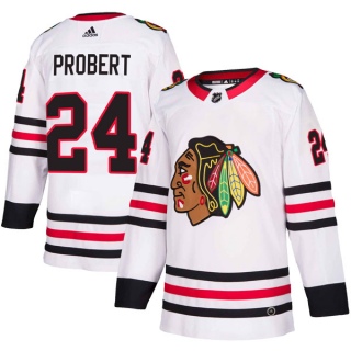 Men's Bob Probert Chicago Blackhawks Adidas Away Jersey - Authentic White