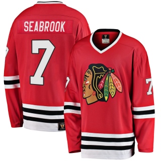 Men's Brent Seabrook Chicago Blackhawks Fanatics Branded Breakaway Red Heritage Jersey - Premier Black