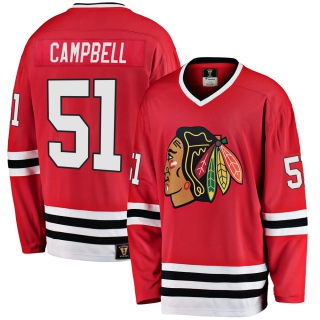 Men's Brian Campbell Chicago Blackhawks Fanatics Branded Breakaway Red Heritage Jersey - Premier Black
