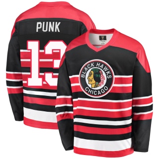 Men's CM Punk Chicago Blackhawks Fanatics Branded Breakaway Heritage Jersey - Premier Red/Black