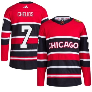Men's Chris Chelios Chicago Blackhawks Adidas Red Reverse Retro 2.0 Jersey - Authentic Black
