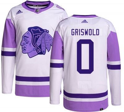 Men's Clark Griswold Chicago Blackhawks Adidas Hockey Fights Cancer Jersey - Authentic