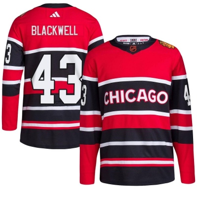 Men's Colin Blackwell Chicago Blackhawks Adidas Red Reverse Retro 2.0 Jersey - Authentic Black