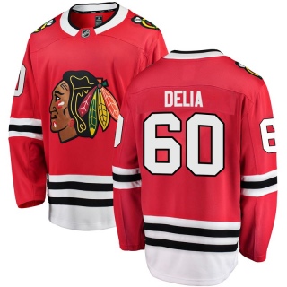 Men's Collin Delia Chicago Blackhawks Fanatics Branded Home Jersey - Breakaway Red