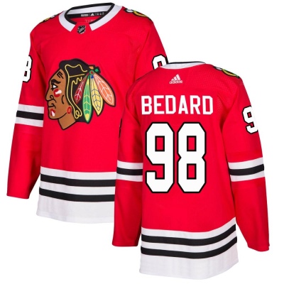Men's Connor Bedard Chicago Blackhawks Adidas Red Home Jersey - Authentic Black
