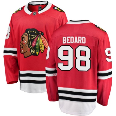 Men's Connor Bedard Chicago Blackhawks Fanatics Branded Red Home Jersey - Breakaway Black