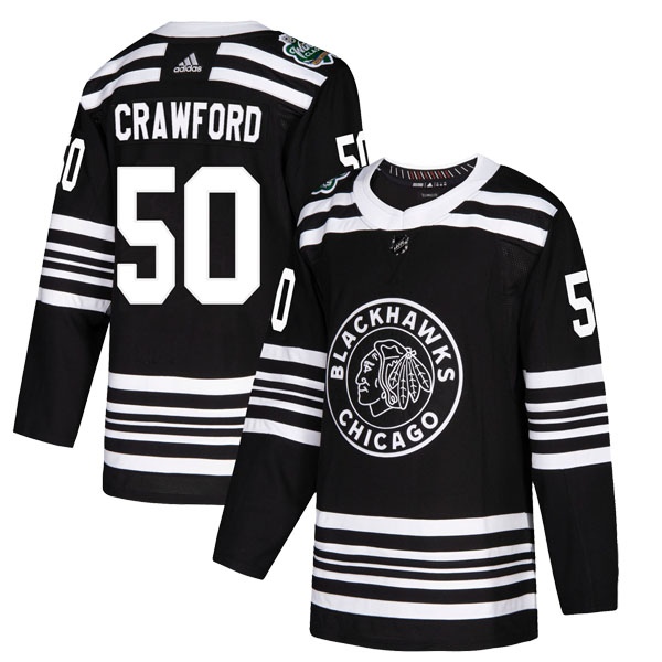 corey crawford black blackhawks jersey