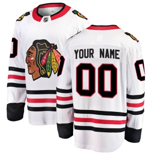 Men's Custom Chicago Blackhawks Fanatics Branded Custom Away Jersey - Breakaway White