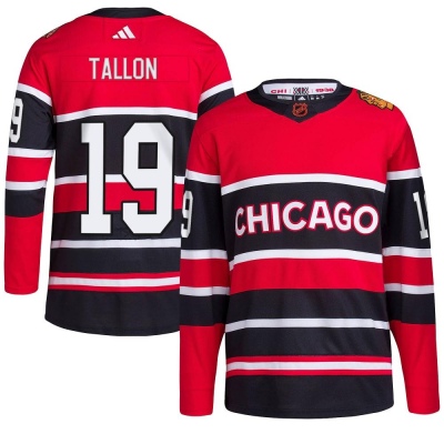 Men's Dale Tallon Chicago Blackhawks Adidas Red Reverse Retro 2.0 Jersey - Authentic Black