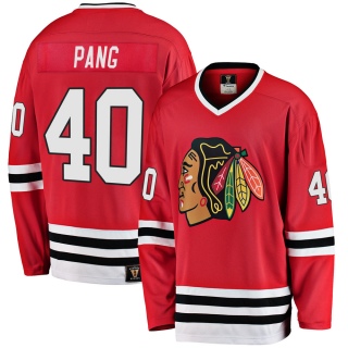 Men's Darren Pang Chicago Blackhawks Fanatics Branded Breakaway Red Heritage Jersey - Premier Black