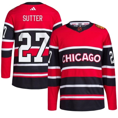 Men's Darryl Sutter Chicago Blackhawks Adidas Red Reverse Retro 2.0 Jersey - Authentic Black