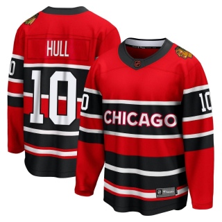 Men's Dennis Hull Chicago Blackhawks Fanatics Branded Red Special Edition 2.0 Jersey - Breakaway Black