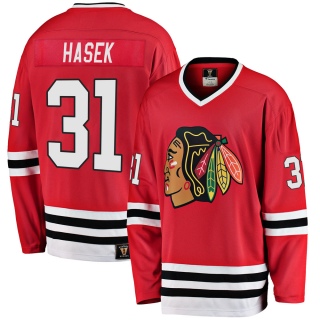 Men's Dominik Hasek Chicago Blackhawks Fanatics Branded Breakaway Red Heritage Jersey - Premier Black