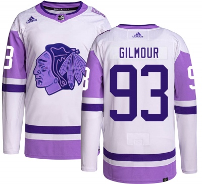 Men's Doug Gilmour Chicago Blackhawks Adidas Hockey Fights Cancer Jersey - Authentic