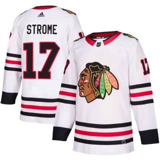 Men's Dylan Strome Chicago Blackhawks Adidas Away Jersey - Authentic White