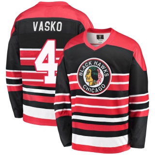Men's Elmer Vasko Chicago Blackhawks Fanatics Branded Breakaway Heritage Jersey - Premier Red/Black