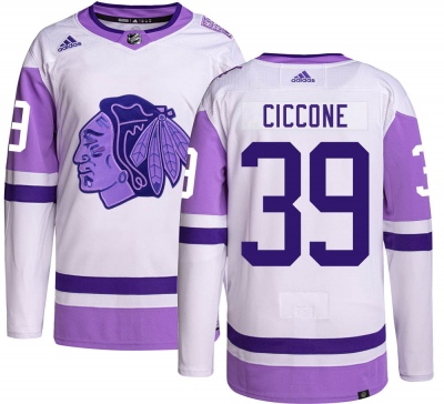 Men's Enrico Ciccone Chicago Blackhawks Adidas Hockey Fights Cancer Jersey - Authentic