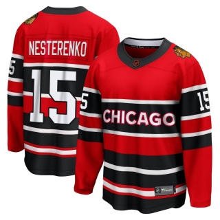 Men's Eric Nesterenko Chicago Blackhawks Fanatics Branded Red Special Edition 2.0 Jersey - Breakaway Black