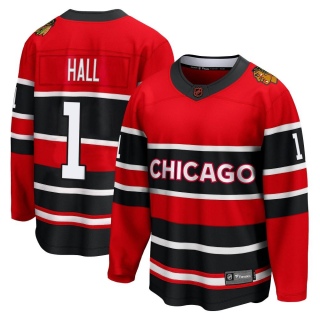Men's Glenn Hall Chicago Blackhawks Fanatics Branded Red Special Edition 2.0 Jersey - Breakaway Black