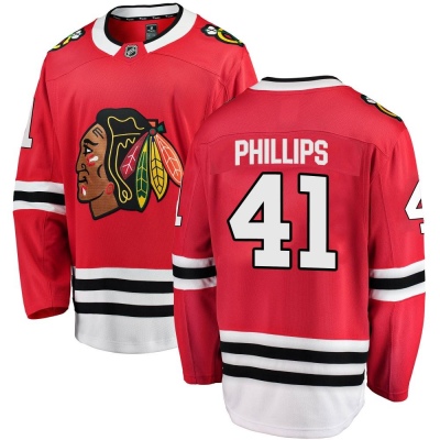 Men's Isaak Phillips Chicago Blackhawks Fanatics Branded Red Home Jersey - Breakaway Black