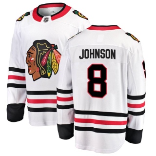 Men's Jack Johnson Chicago Blackhawks Fanatics Branded Away Jersey - Breakaway White