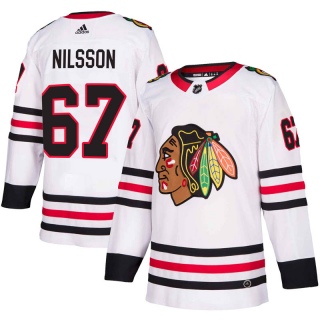 Men's Jacob Nilsson Chicago Blackhawks Adidas Away Jersey - Authentic White