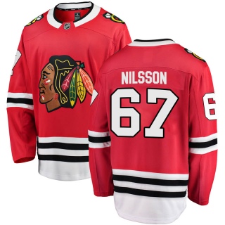 Men's Jacob Nilsson Chicago Blackhawks Fanatics Branded Home Jersey - Breakaway Red