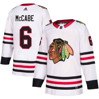Men's Jake McCabe Chicago Blackhawks Adidas Away Jersey - Authentic White