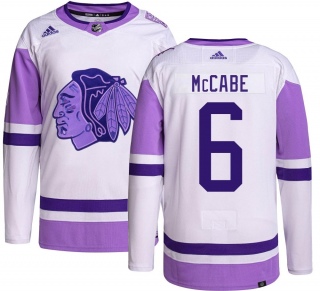 Men's Jake McCabe Chicago Blackhawks Adidas Hockey Fights Cancer Jersey - Authentic