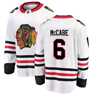 Men's Jake McCabe Chicago Blackhawks Fanatics Branded Away Jersey - Breakaway White