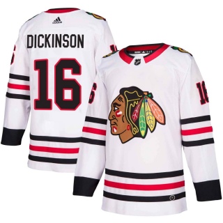 Men's Jason Dickinson Chicago Blackhawks Adidas Away Jersey - Authentic White