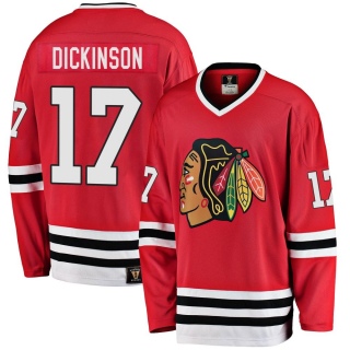 Men's Jason Dickinson Chicago Blackhawks Fanatics Branded Breakaway Red Heritage Jersey - Premier Black