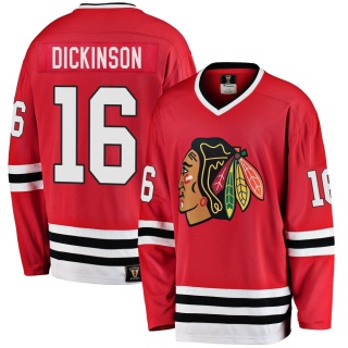 Men's Jason Dickinson Chicago Blackhawks Fanatics Branded Breakaway Red Heritage Jersey - Premier Black