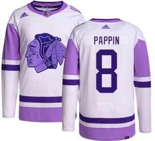 Men's Jim Pappin Chicago Blackhawks Adidas Hockey Fights Cancer Jersey - Authentic