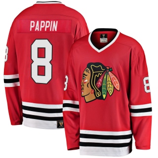 Men's Jim Pappin Chicago Blackhawks Fanatics Branded Breakaway Red Heritage Jersey - Premier Black