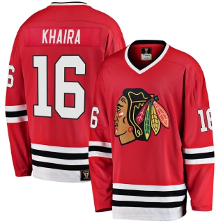 Men's Jujhar Khaira Chicago Blackhawks Fanatics Branded Breakaway Red Heritage Jersey - Premier Black