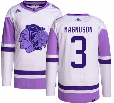 Men's Keith Magnuson Chicago Blackhawks Adidas Hockey Fights Cancer Jersey - Authentic