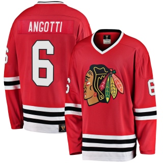 Men's Lou Angotti Chicago Blackhawks Fanatics Branded Breakaway Red Heritage Jersey - Premier Black